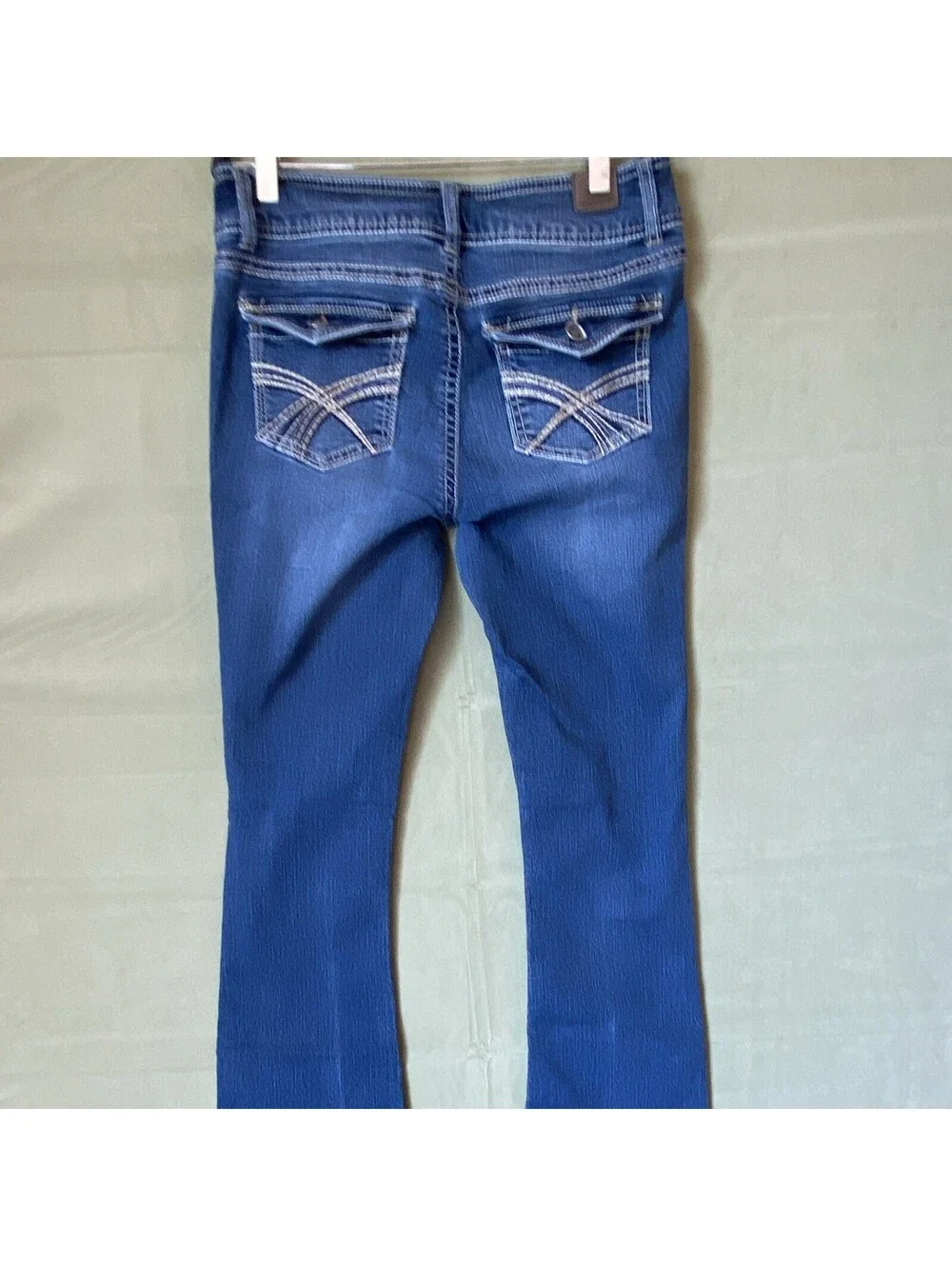 WallFlower Girls Bootcut Stretch Denim Jeans Blue Size 7 Adjustable Waist